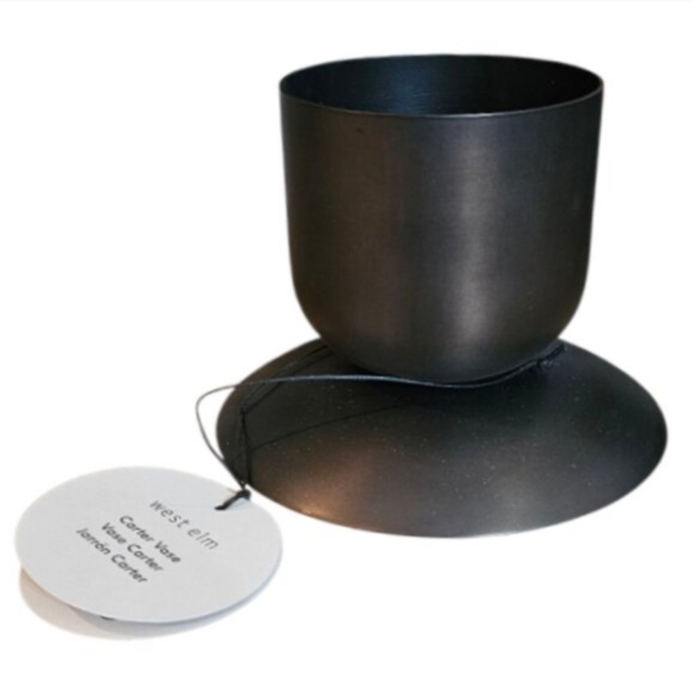 MSS West Elm Carter Matte Oil-Rubbed Bronze Small Metal Vase NIB